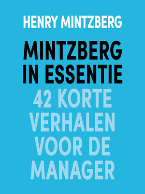 cover image of Mintzberg in essentie